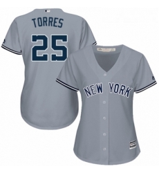 Womens Majestic New York Yankees 25 Gleyber Torres Authentic Grey Road MLB Jersey Womens Majestic New York Yankees 25 Gleyber Torres Authentic Grey Road MLB Jersey