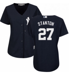 Womens Majestic New York Yankees 27 Giancarlo Stanton Authentic Navy Blue Alternate MLB Jersey Womens Majestic New York Yankees 27 Giancarlo Stanton Authentic Navy Blue Alternate MLB Jersey