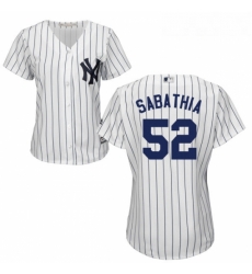Womens Majestic New York Yankees 52 CC Sabathia Replica White Home MLB Jersey Womens Majestic New York Yankees 52 CC Sabathia Replica White Home MLB Jersey