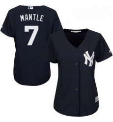 Womens Majestic New York Yankees 7 Mickey Mantle Authentic Navy Blue Alternate MLB Jersey Womens Majestic New York Yankees 7 Mickey Mantle Authentic Navy Blue Alternate MLB Jersey