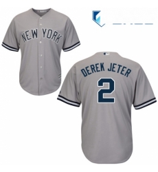 Youth Majestic New York Yankees 2 Derek Jeter Authentic Grey Road MLB Jersey Youth Majestic New York Yankees 2 Derek Jeter Authentic Grey Road MLB Jersey