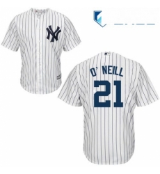 Youth Majestic New York Yankees 21 Paul ONeill Authentic White Home MLB Jersey
