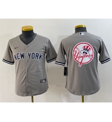 Youth New York Yankees Gray Team Big Logo Cool Base Stitched Baseball Jersey 5 Youth New York Yankees Gray Team Big Logo Cool Base Stitched Baseball Jersey 5