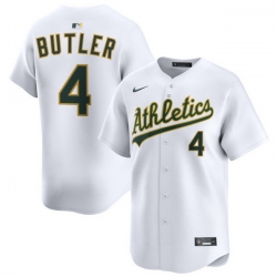 Men Athletics Nike Home Limited Custom Jersey White Butler Lawrence 4