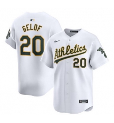 Men Oakland Athletics 20 Zack Gelof White Home Limited Stitched Jersey Men Oakland Athletics 20 Zack Gelof White Home Limited Stitched Jersey