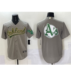 Men Oakland Athletics Team Big Logo Grey Cool Base Stitched Baseball Jersey 3 Men Oakland Athletics Team Big Logo Grey Cool Base Stitched Baseball Jersey 3