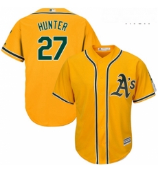 Mens Majestic Oakland Athletics 27 Catfish Hunter Replica Gold Alternate 2 Cool Base MLB Jersey Mens Majestic Oakland Athletics 27 Catfish Hunter Replica Gold Alternate 2 Cool Base MLB Jersey