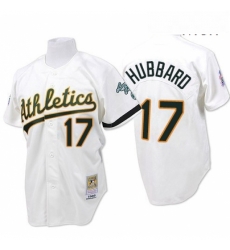 Mens Mitchell and Ness Oakland Athletics 17 Glenn Hubbard Authentic White Throwback MLB Jersey Mens Mitchell and Ness Oakland Athletics 17 Glenn Hubbard Authentic White Throwback MLB Jersey