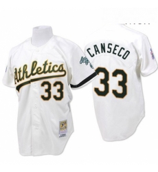 Mens Mitchell and Ness Oakland Athletics 33 Jose Canseco Authentic White Throwback MLB Jersey Mens Mitchell and Ness Oakland Athletics 33 Jose Canseco Authentic White Throwback MLB Jersey