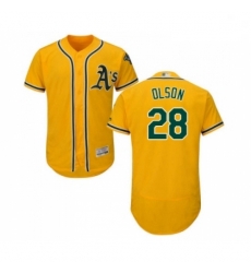 Mens Oakland Athletics 28 Matt Olson Gold Alternate Flex Base Authentic Collection Baseball Jersey Mens Oakland Athletics 28 Matt Olson Gold Alternate Flex Base Authentic Collection Baseball Jersey