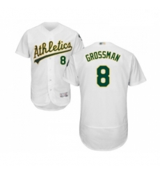 Mens Oakland Athletics 8 Robbie Grossman White Home Flex Base Authentic Collection Baseball Jersey Mens Oakland Athletics 8 Robbie Grossman White Home Flex Base Authentic Collection Baseball Jersey