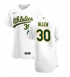 Oakland Athletics 30 Austin Allen Men Nike White Home 2020 Authentic Player MLB Jersey Oakland Athletics 30 Austin Allen Men Nike White Home 2020 Authentic Player MLB Jersey