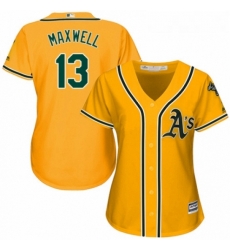 Womens Majestic Oakland Athletics 13 Bruce Maxwell Authentic Gold Alternate 2 Cool Base MLB Jersey Womens Majestic Oakland Athletics 13 Bruce Maxwell Authentic Gold Alternate 2 Cool Base MLB Jersey