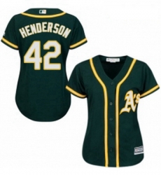 Womens Majestic Oakland Athletics 42 Dave Henderson Replica Green Alternate 1 Cool Base MLB Jersey Womens Majestic Oakland Athletics 42 Dave Henderson Replica Green Alternate 1 Cool Base MLB Jersey