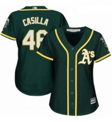 Womens Majestic Oakland Athletics 46 Santiago Casilla Replica Green Alternate 1 Cool Base MLB Jersey Womens Majestic Oakland Athletics 46 Santiago Casilla Replica Green Alternate 1 Cool Base MLB Jersey