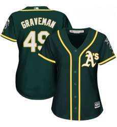 Womens Majestic Oakland Athletics 49 Kendall Graveman Authentic Green Alternate 1 Cool Base MLB Jersey Womens Majestic Oakland Athletics 49 Kendall Graveman Authentic Green Alternate 1 Cool Base MLB Jersey