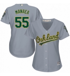 Womens Majestic Oakland Athletics 55 Sean Manaea Authentic Grey Road Cool Base MLB Jersey Womens Majestic Oakland Athletics 55 Sean Manaea Authentic Grey Road Cool Base MLB Jersey