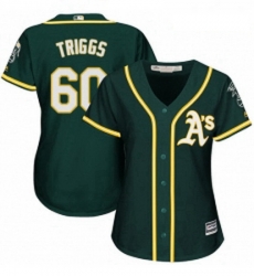 Womens Majestic Oakland Athletics 60 Andrew Triggs Authentic Green Alternate 1 Cool Base MLB Jersey Womens Majestic Oakland Athletics 60 Andrew Triggs Authentic Green Alternate 1 Cool Base MLB Jersey