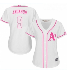 Womens Majestic Oakland Athletics 9 Reggie Jackson Authentic White Fashion Cool Base MLB Jersey Womens Majestic Oakland Athletics 9 Reggie Jackson Authentic White Fashion Cool Base MLB Jersey