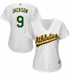 Womens Majestic Oakland Athletics 9 Reggie Jackson Replica White Home Cool Base MLB Jersey Womens Majestic Oakland Athletics 9 Reggie Jackson Replica White Home Cool Base MLB Jersey