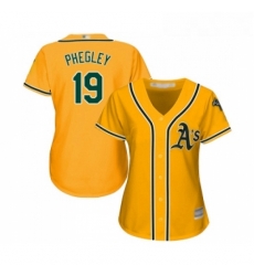Womens Oakland Athletics 19 Josh Phegley Authentic Gold Alternate 2 Cool Base Baseball Jersey Womens Oakland Athletics 19 Josh Phegley Authentic Gold Alternate 2 Cool Base Baseball Jersey