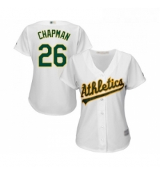 Womens Oakland Athletics 26 Matt Chapman Replica White Home Cool Base Baseball Jersey Womens Oakland Athletics 26 Matt Chapman Replica White Home Cool Base Baseball Jersey