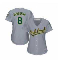 Womens Oakland Athletics 8 Robbie Grossman Replica Grey Road Cool Base Baseball Jersey Womens Oakland Athletics 8 Robbie Grossman Replica Grey Road Cool Base Baseball Jersey