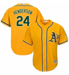 Youth Majestic Oakland Athletics 24 Rickey Henderson Authentic Gold Alternate 2 Cool Base MLB Jersey Youth Majestic Oakland Athletics 24 Rickey Henderson Authentic Gold Alternate 2 Cool Base MLB Jersey