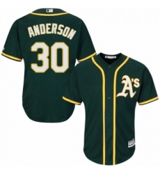 Youth Majestic Oakland Athletics 30 Brett Anderson Replica Green Alternate 1 Cool Base MLB Jersey Youth Majestic Oakland Athletics 30 Brett Anderson Replica Green Alternate 1 Cool Base MLB Jersey