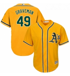 Youth Majestic Oakland Athletics 49 Kendall Graveman Authentic Gold Alternate 2 Cool Base MLB Jersey Youth Majestic Oakland Athletics 49 Kendall Graveman Authentic Gold Alternate 2 Cool Base MLB Jersey