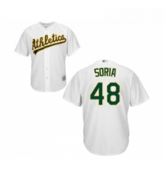 Youth Oakland Athletics 48 Joakim Soria Replica White Home Cool Base Baseball Jersey Youth Oakland Athletics 48 Joakim Soria Replica White Home Cool Base Baseball Jersey