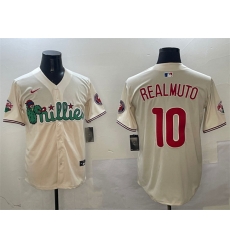 Men Philadelphia Phillies 10 J T Realmuto Cream Phanatic Limited Stitched Jersey Men Philadelphia Phillies 10 J T Realmuto Cream Phanatic Limited Stitched Jersey