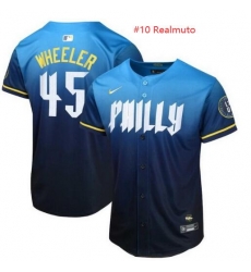 Men Philadelphia Phillies #10 J.T. Realmuto Blue 2024 City Connect Limited Stitched Baseball Jersey Men Philadelphia Phillies #10 J.T. Realmuto Blue 2024 City Connect Limited Stitched Baseball Jersey