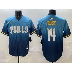 Men Philadelphia Phillies 14 Pete Rose Blue 2024 City Connect Limited Stitched Jersey