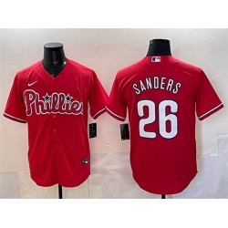 Men Philadelphia Phillies 26 Ben Sanders Red Cool Base Stitched Jersey