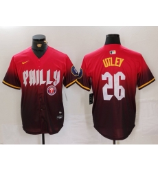 Men Philadelphia Phillies 26 Chase Utley Red 2024 City Connect Limited Stitched Jersey 1 Men Philadelphia Phillies 26 Chase Utley Red 2024 City Connect Limited Stitched Jersey 1
