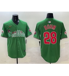 Men Philadelphia Phillies 28 Alec Bohm Green Phanatic Limited Stitched Jersey 
