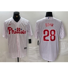Men Philadelphia Phillies 28 Alec Bohm White Cool Base Stitched Jersey Men Philadelphia Phillies 28 Alec Bohm White Cool Base Stitched Jersey