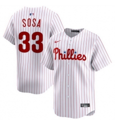 Men Philadelphia Phillies 33 Edmundo Sosa White Home Limited Stitched Jersey