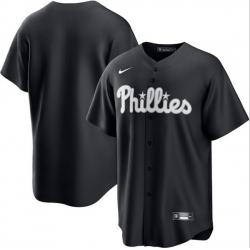 Men Philadelphia Phillies Blank Black Lights Out Limited Stitched Baseball Jersey