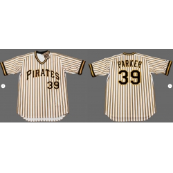 Men Pittsburgh Pirates 39 Dave Parker White Pinstripe Throwback Jerseys