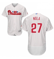Mens Majestic Philadelphia Phillies 27 Aaron Nola White Home Flex Base Authentic Collection MLB Jersey Mens Majestic Philadelphia Phillies 27 Aaron Nola White Home Flex Base Authentic Collection MLB Jersey