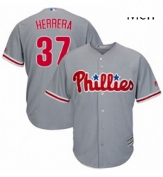 Mens Majestic Philadelphia Phillies 37 Odubel Herrera Replica Grey Road Cool Base MLB Jersey Mens Majestic Philadelphia Phillies 37 Odubel Herrera Replica Grey Road Cool Base MLB Jersey