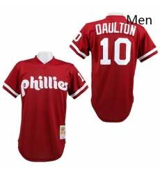 Mens Mitchell and Ness Philadelphia Phillies 10 Darren Daulton Replica Red 1991 Throwback MLB Jersey Mens Mitchell and Ness Philadelphia Phillies 10 Darren Daulton Replica Red 1991 Throwback MLB Jersey