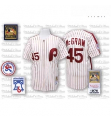 Mens Mitchell and Ness Philadelphia Phillies 45 Tug McGraw Authentic WhiteRed Strip Throwback MLB Jersey Mens Mitchell and Ness Philadelphia Phillies 45 Tug McGraw Authentic WhiteRed Strip Throwback MLB Jersey