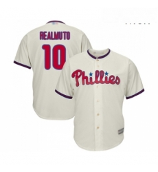 Mens Philadelphia Phillies 10 J T Realmuto Replica Cream Alternate Cool Base Baseball Jersey Mens Philadelphia Phillies 10 J T Realmuto Replica Cream Alternate Cool Base Baseball Jersey