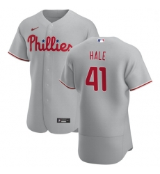 Philadelphia Phillies 41 David Hale Men Nike Gray Road 2020 Authentic Player MLB Jersey Philadelphia Phillies 41 David Hale Men Nike Gray Road 2020 Authentic Player MLB Jersey