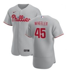 Philadelphia Phillies 45 Zack Wheeler Men Nike Gray Road 2020 Authentic Player MLB Jersey Philadelphia Phillies 45 Zack Wheeler Men Nike Gray Road 2020 Authentic Player MLB Jersey