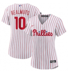 Women Philadelphia Phillies 10 J T Realmuto White 2022 World Series Flex Base Stitched Baseball Jersey Women Philadelphia Phillies 10 J T Realmuto White 2022 World Series Flex Base Stitched Baseball Jersey