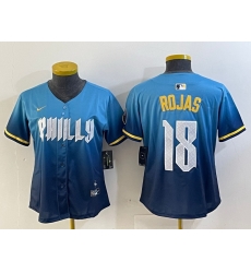 Women Philadelphia Phillies 18 Johan Rojas Blue 2024 City Connect Limited Stitched jerseys Women Philadelphia Phillies 18 Johan Rojas Blue 2024 City Connect Limited Stitched jerseys